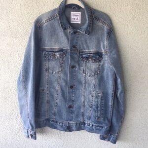 𝅺Jean jacket laura brodigan with Mercedes Benz car rainbow emblem Unisex